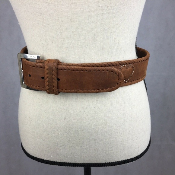 Brighton Accessories - BRIGHTON Belt Women ML 32 Woven Brown Leather